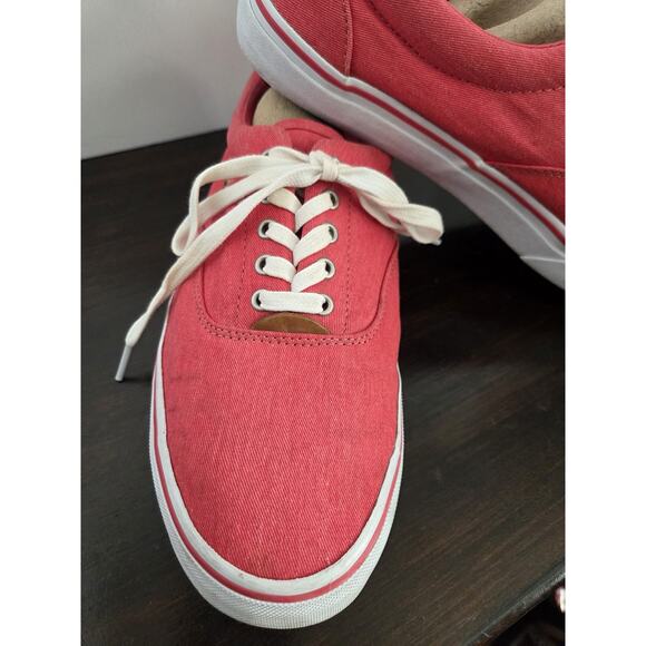 Men\'s Polo Thorton Red Sz 10.5 D Lace Up Sneaker Shoes Clean Preppy
